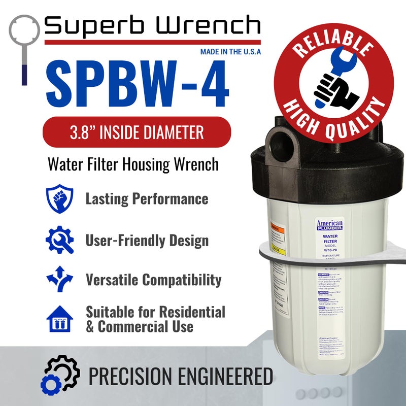 Superb Wrench Heavy Duty Metal Water Filter Housing Wrench #4 for Whirlpool Models - Image 2